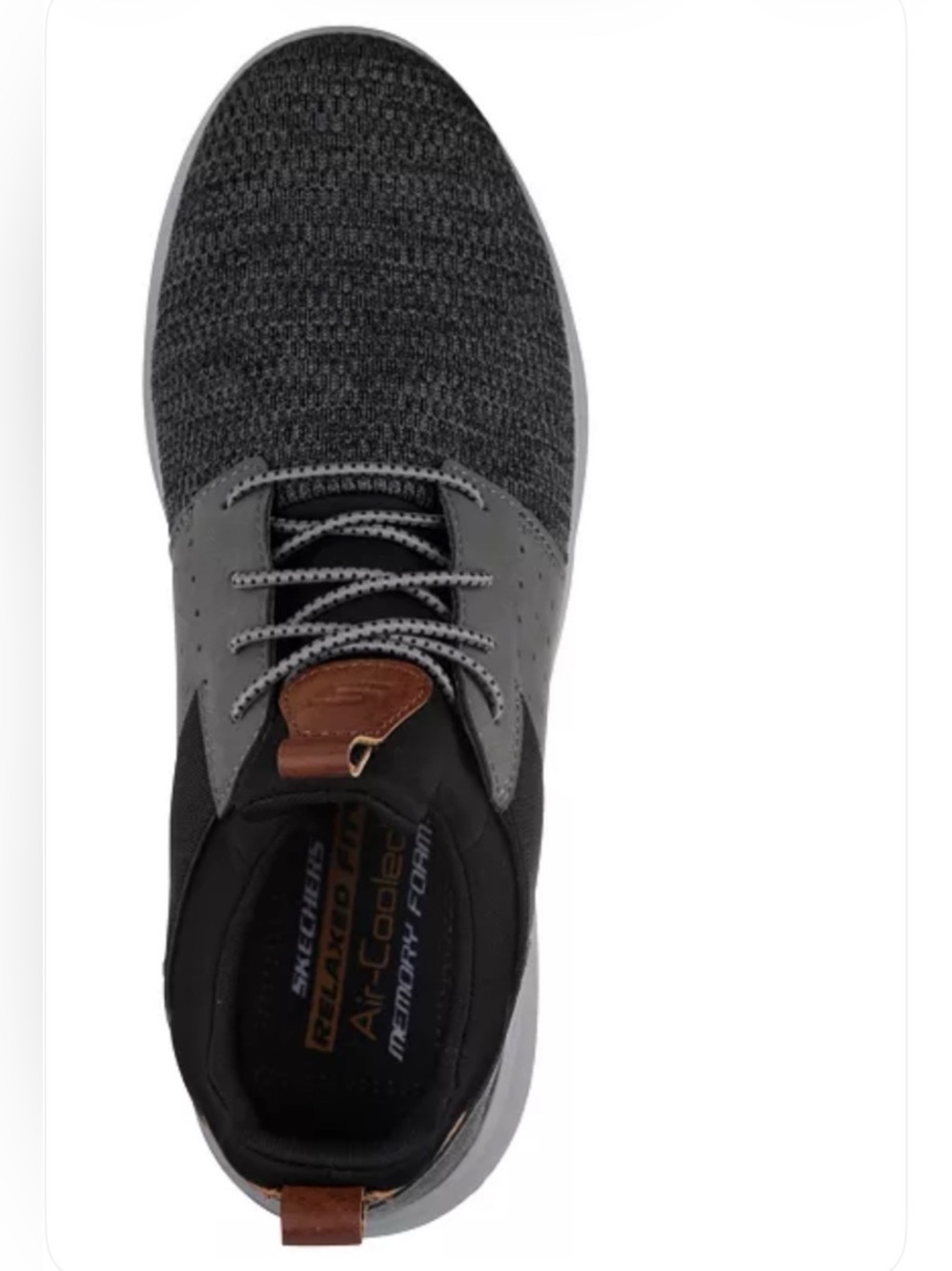 SKETCHERS CLASSIC FIT DELSON  CAMBEN SLIP ON SNEAKERS BLACK GRAY SIZE 11
